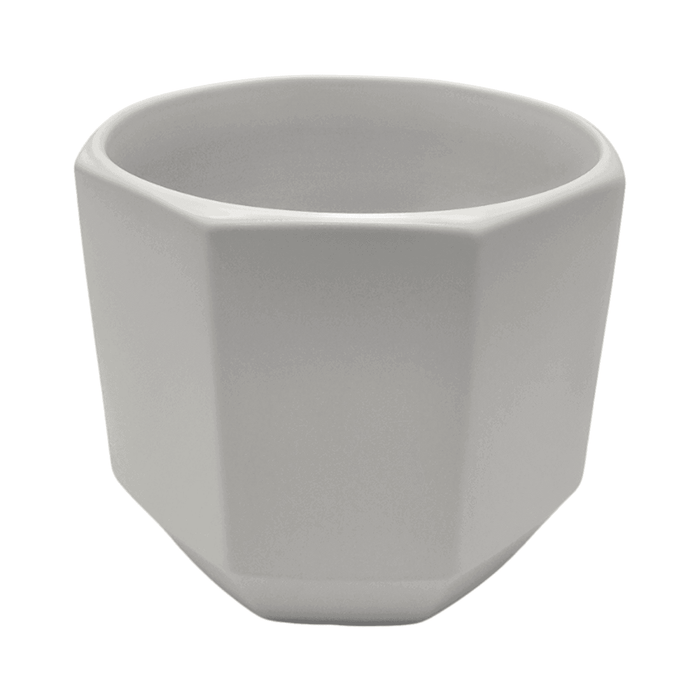 Macetero Maceta De Ceramica Blanco Lineas Verticales S - Fliperex