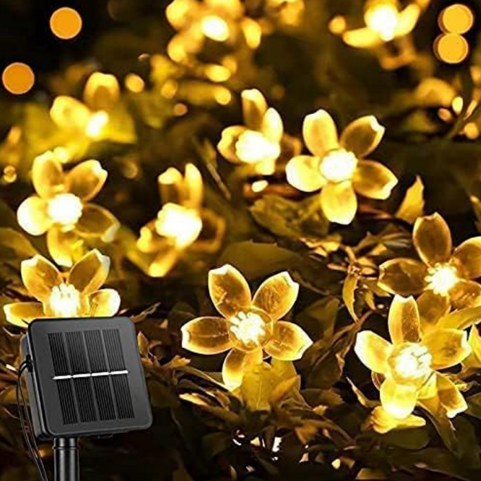 Guirnalda Solar Flor Flores Luces Led Decoracion Para Jardin