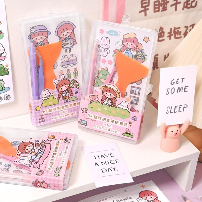 Set Completo Pegatinas Stickers Kawaii Con Accesorios