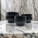 Macetero Maceta De Ceramica Lineas Relieve Negro L - Fliperex