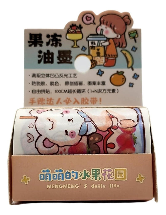 Cinta Adhesiva Washi Tape Kawaii Diseños Cute Decorativo