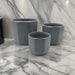 Set 3 Maceteros Maceta De Ceramica Gris Lineas Verticales - Fliperex