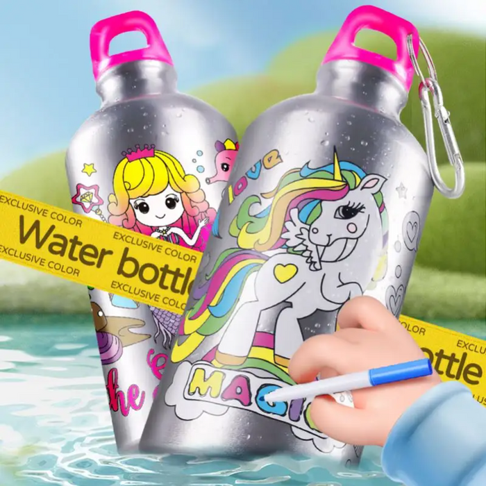 Pinta y Decora Tu Propia Botella De Agua Regalo Para Niñas