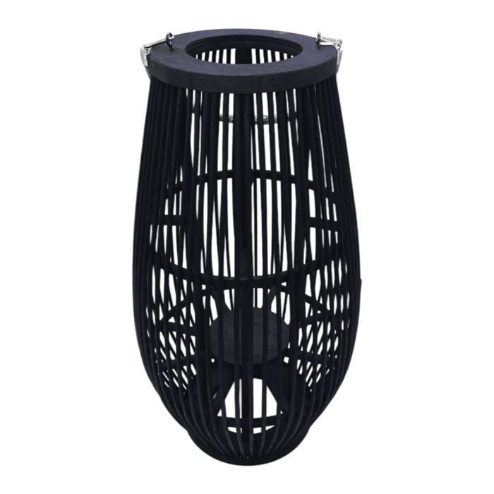 Candelabro De Bambu Negro Porta Vela Nordico Farol 50 CM - Fliperex