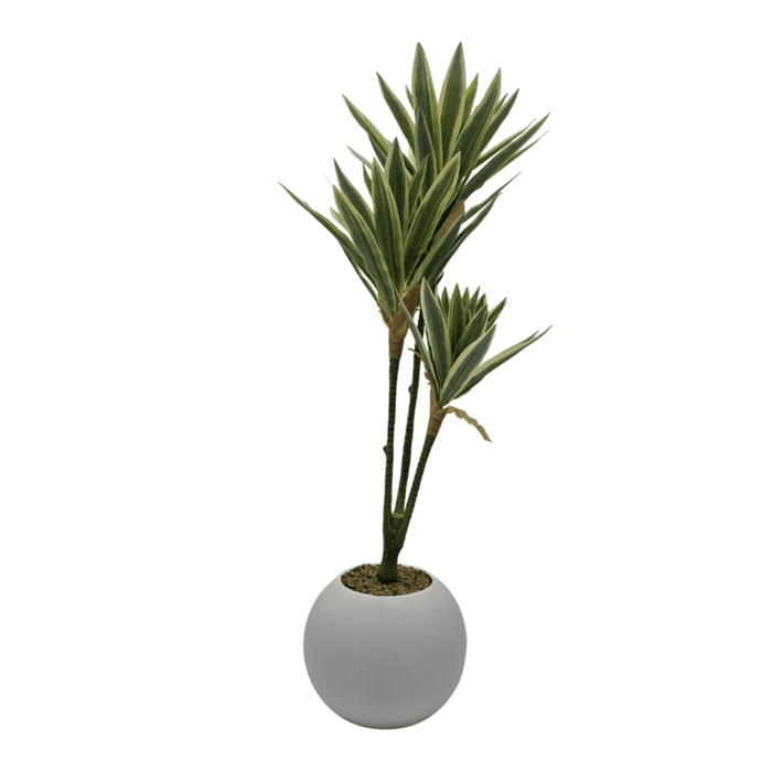Planta Artificial Dracena Grande En Macetero Plastico Blanco - Fliperex
