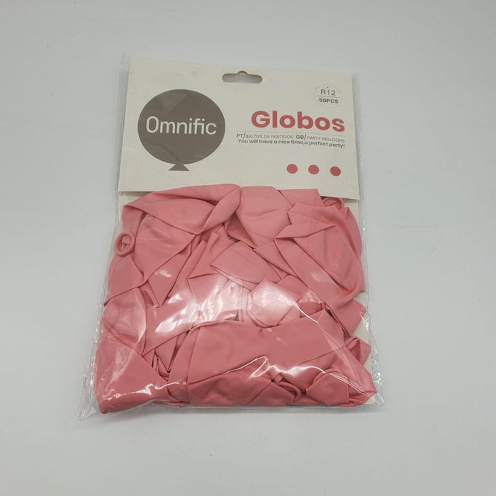 Globos Color Rosado 50 Unidades Tamaño R12