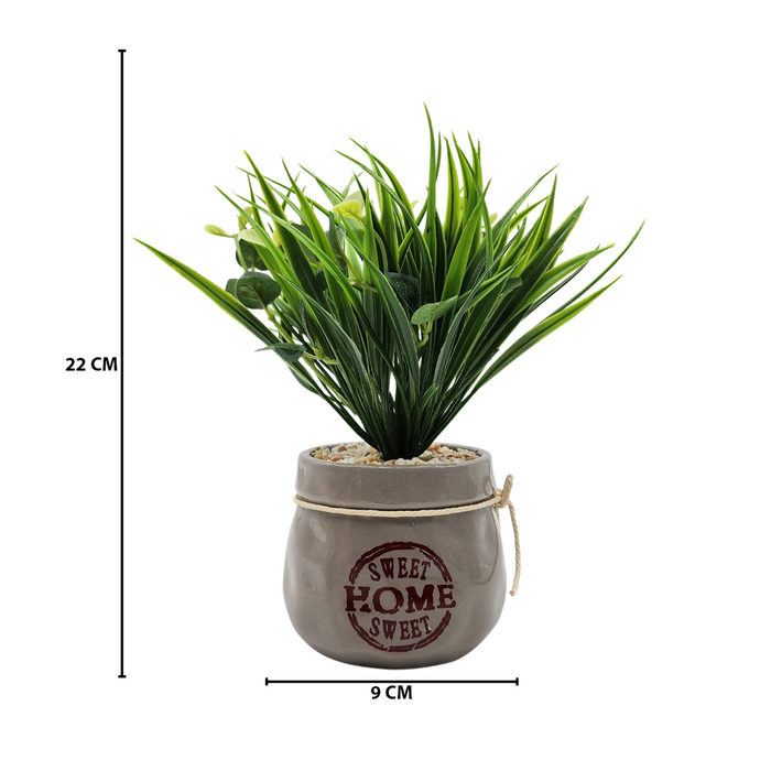 Planta Artificial Plantita Macetero Ceramica Sweet Home