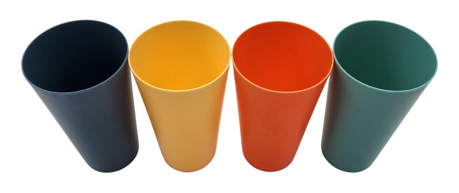 Pack 4 Vasos Plásticos De Colores Reutilizables Grandes