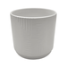 Macetero Maceta De Ceramica Blanco Con Linea Cuadrada M - Fliperex