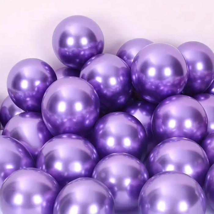 Globos Morado Metalizado 50 Unidades Tamaño 25 Cm