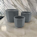 Set 3 Maceteros Maceta De Ceramica Gris Lineas Verticales - Fliperex