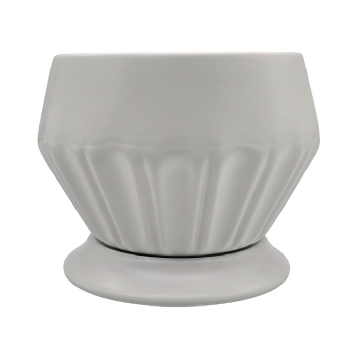 Maceteros Maceta De Ceramica Diamante Elegante Blanco S