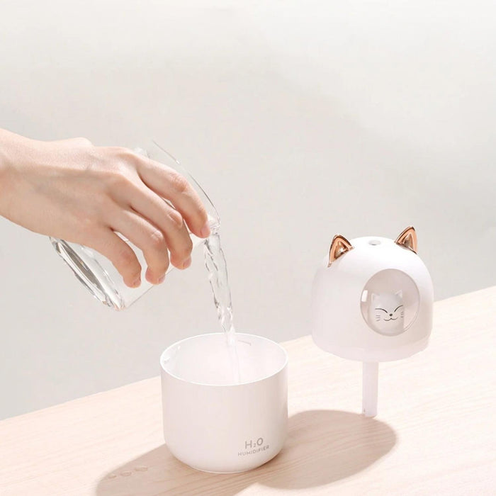 Humidificador Usb De Gatito Kawaii Vaporizador De Aromas