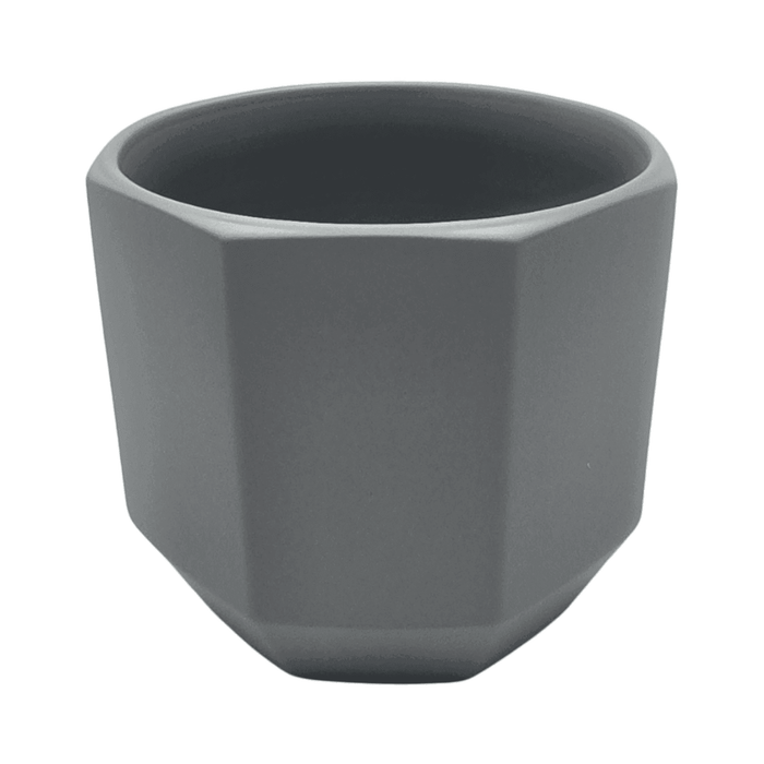 Macetero Maceta De Ceramica Gris Lineas Verticales S - Fliperex