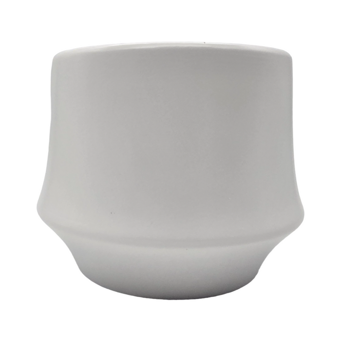 Macetero Maceta De Ceramica Elegante Blanco Liso Brillante S