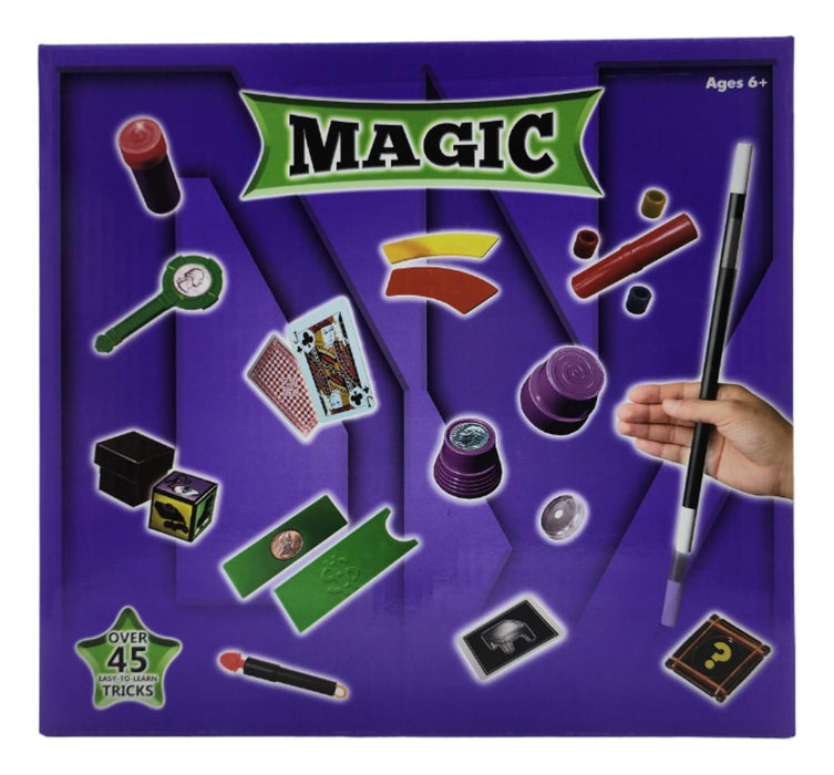 Set Juego De Magia Magic 45 Trucos De Mago Con Varita Niños