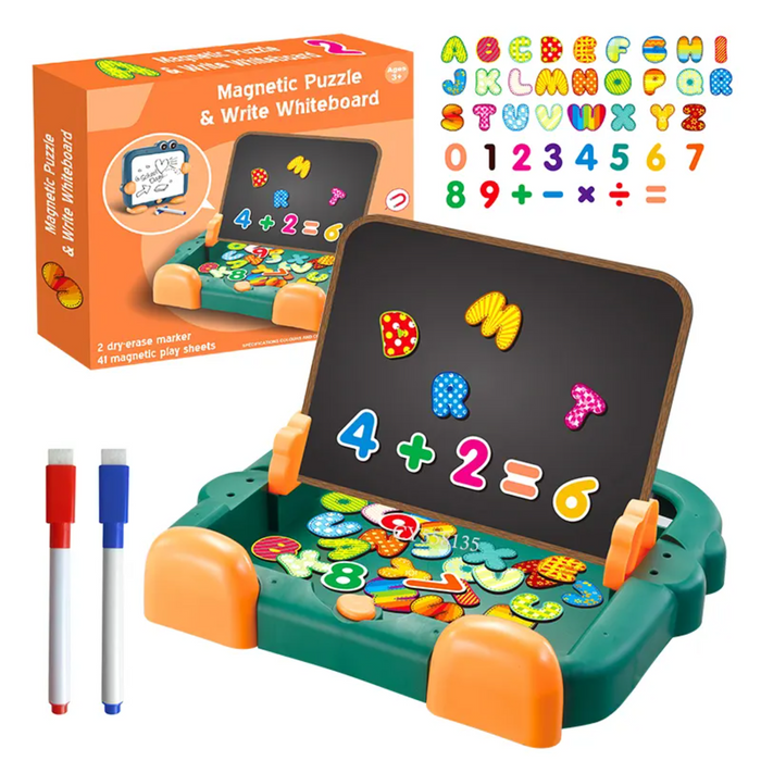 Pizarra Magnetica Puzzle Rompecabezas Tablero Juguete 2 En 1