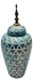 Florero Jarrón De Cerámica Verde Agua Diseño Vintage Grande - Fliperex