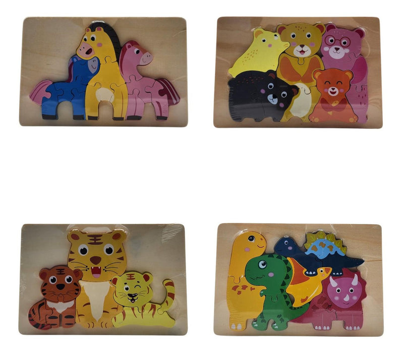 Puzzle Juego De Madera Animales Juguete Educativo