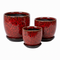 Set 3 Maceteros De Ceramica Rojos Decorativos Para Plantas