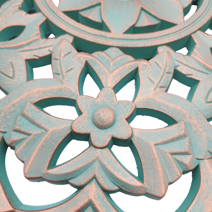 Cuadro De Madera Ornamental Mandala Verde Decoracion Pared