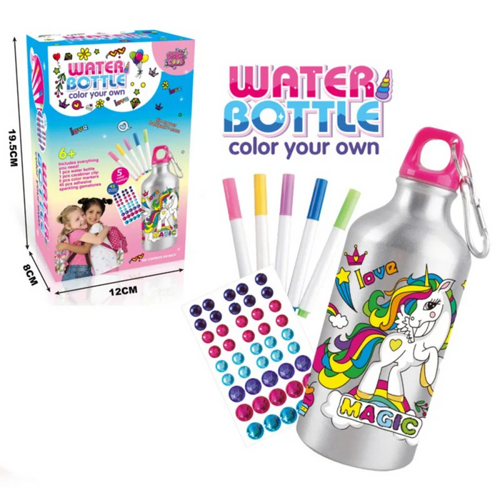 Pinta y Decora Tu Propia Botella De Agua Regalo Para Niñas