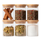 Set 6 Frascos de Especias Condimentos Con Tapa Bambu Cocina
