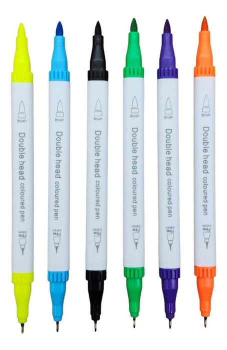 Set Marcadores Doble Punta 36 Lapices Plumones Watercolor - Fliperex