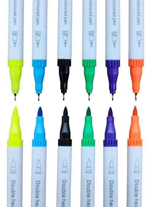 Set Marcadores Doble Punta 36 Lapices Plumones Watercolor - Fliperex