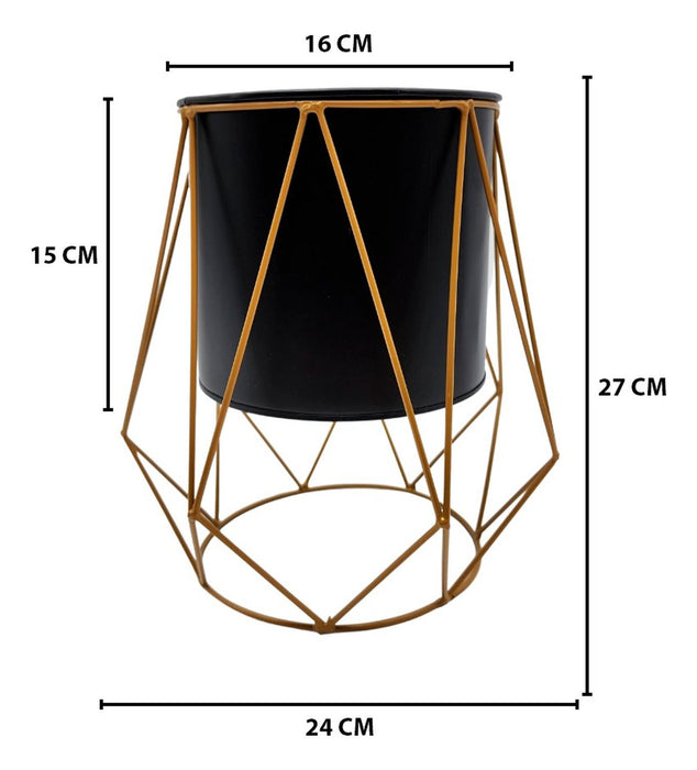 Set 3 Maceteros Maceta Geometrica Nordica Pedestal De Fierro