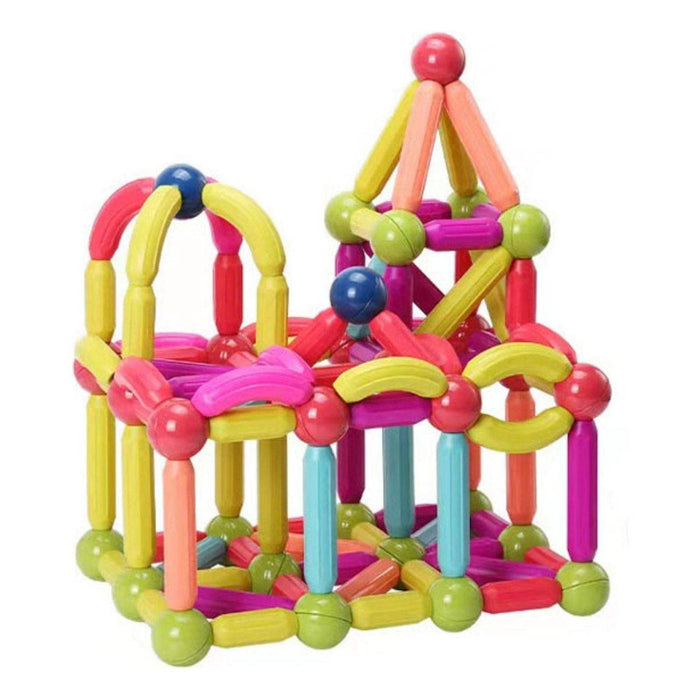 Juego Varillas De Construccion Magnetico Didactico 64 Piezas - Fliperex