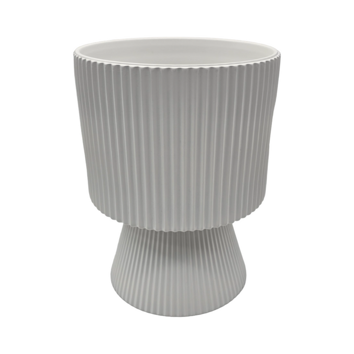 Macetero Maceta Ceramica Estilo Nordico Blanco Base Conica