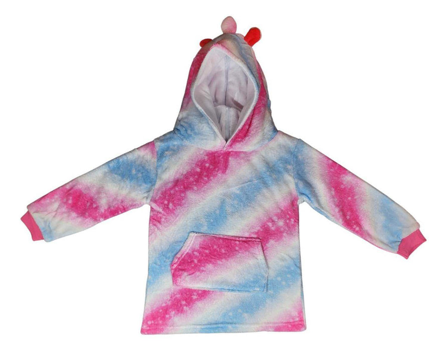 Poleron Con Capucha Infantil Para Niñas Polar Poleron Peluche Felpa Unicornio Multicolor - Fliperex