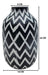 Florero Ceramica Diseño Etnico Vintage Blanco Negro Mediano - Fliperex