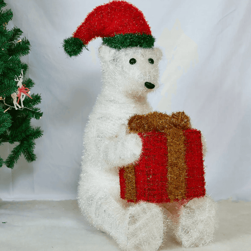 Oso Polar Navideño De Navidad 80 CM Luz Led Calida - Fliperex