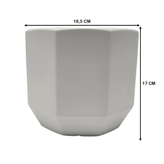 Macetero Maceta De Ceramica Blanco Lineas Verticales L - Fliperex