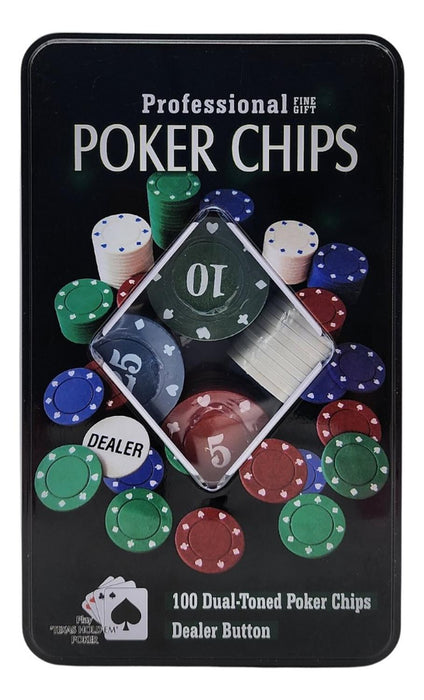 Fichas Para Juego De Poker Chips Caja De Metal Profesional