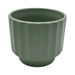 Macetero Maceta De Ceramica Verde Oliva Lineas Verticales S - Fliperex