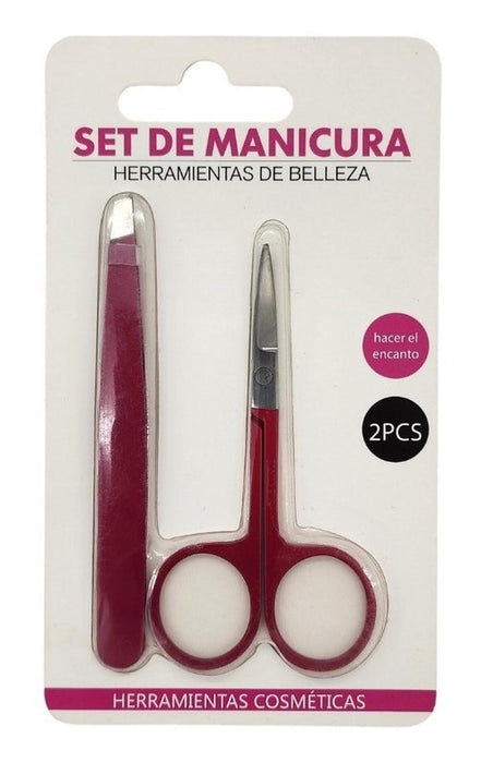 Set Manicura Tijera Para Cutícula Y Pinza Depilación