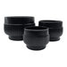 Macetero Maceta De Ceramica Lineas Relieve Negro M - Fliperex