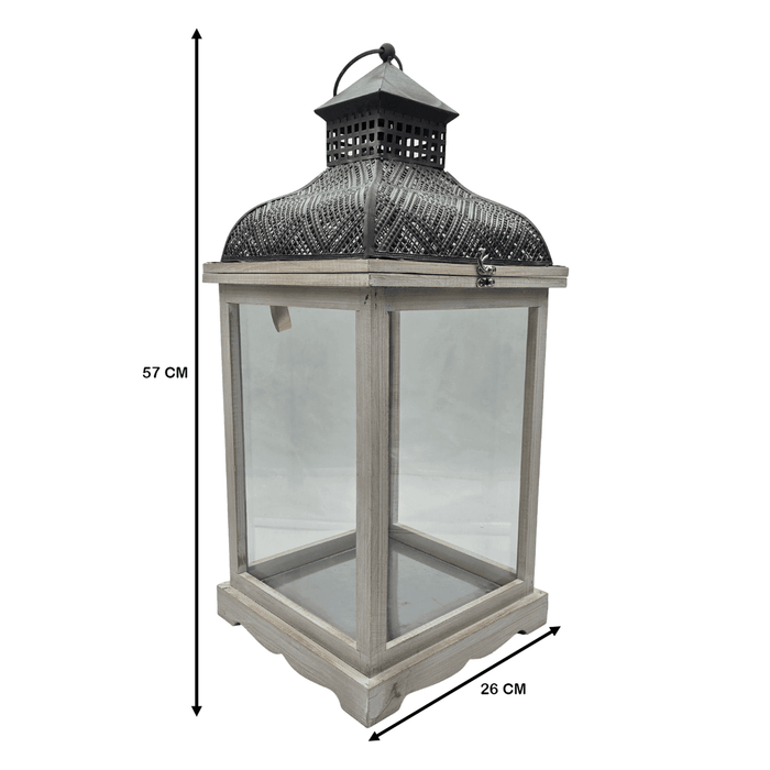 Farol Calentador De Vela Costero De Madera Blanco Vintage M - Fliperex
