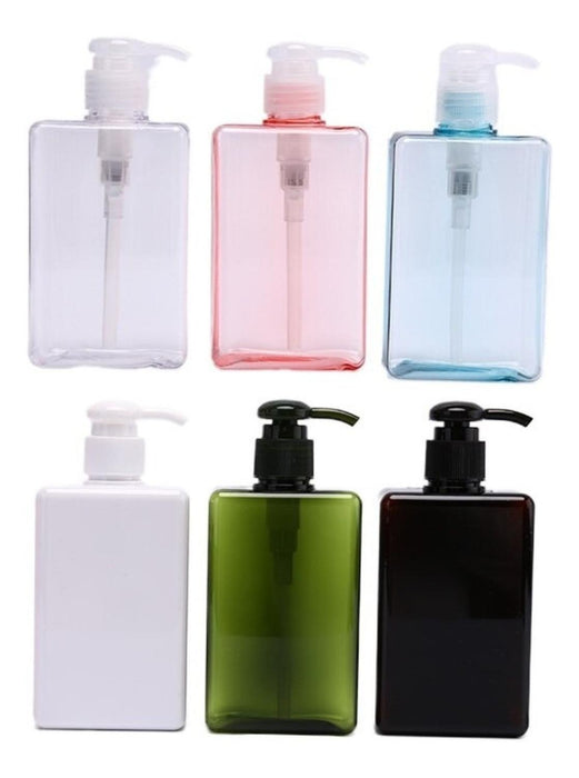 Set 6 Botellas Cuadrada Dispensadora Con Seguro 150 Ml