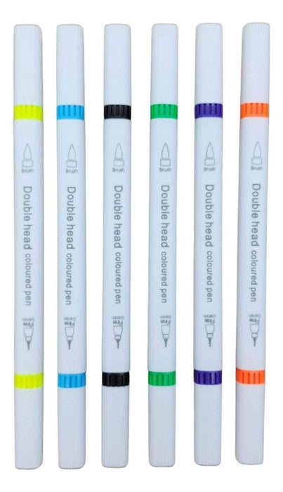 Set Marcadores Doble Punta 36 Lapices Plumones Watercolor - Fliperex