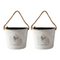 Set 2 Macetero Metalico Blanco Colgante de Pared Decorativo