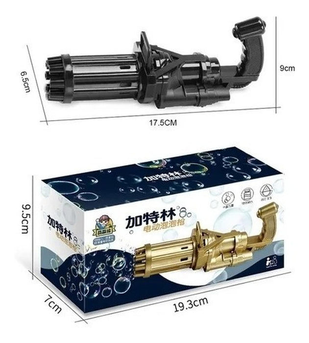 Pack Juguete Minigun Lanza Burbujas Tiktok