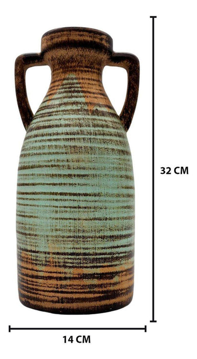 Florero Jarrón De Cerámica Desgastado Diseño Vintage Grande - Fliperex