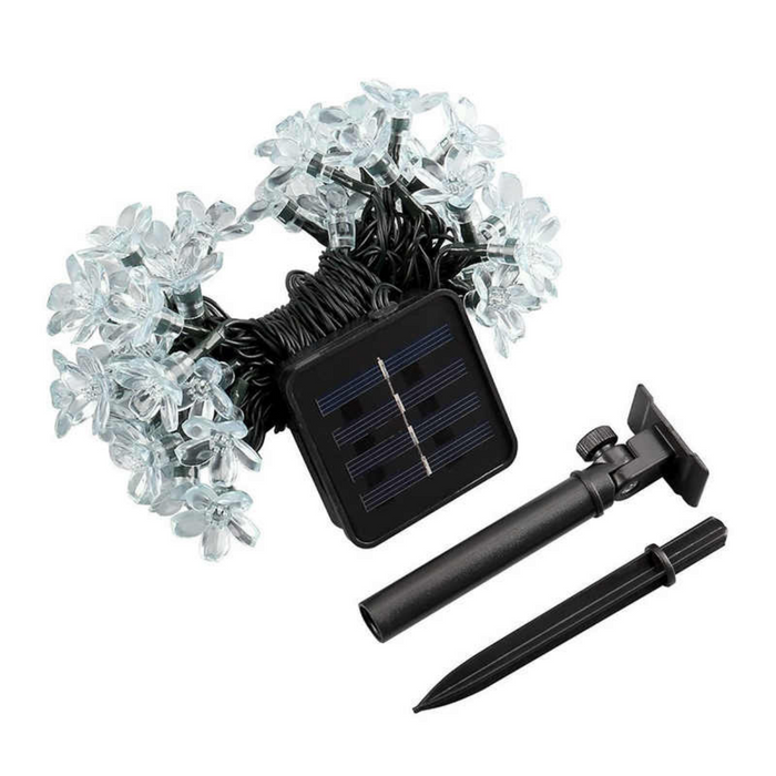 Guirnalda Solar Flor Flores Luces Led Decoracion Para Jardin