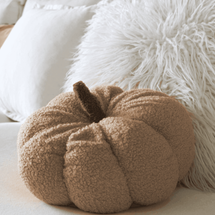 Cojin Decorativo Peluche Forma De Zapallo Calabaza Colores - Fliperex