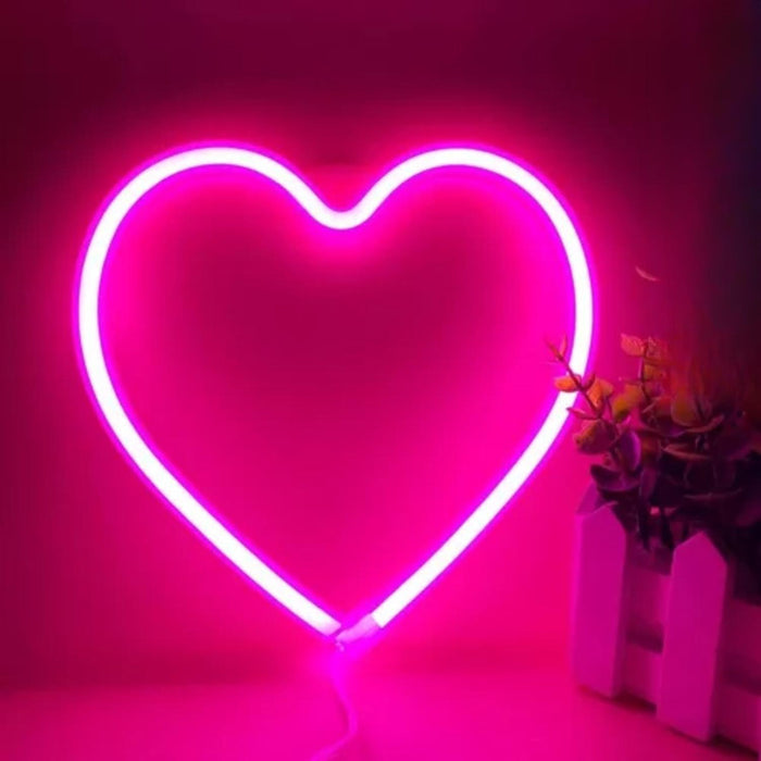 Lampara Neón Led Corazón Rojo Decoración Todo Ambiente Hogar