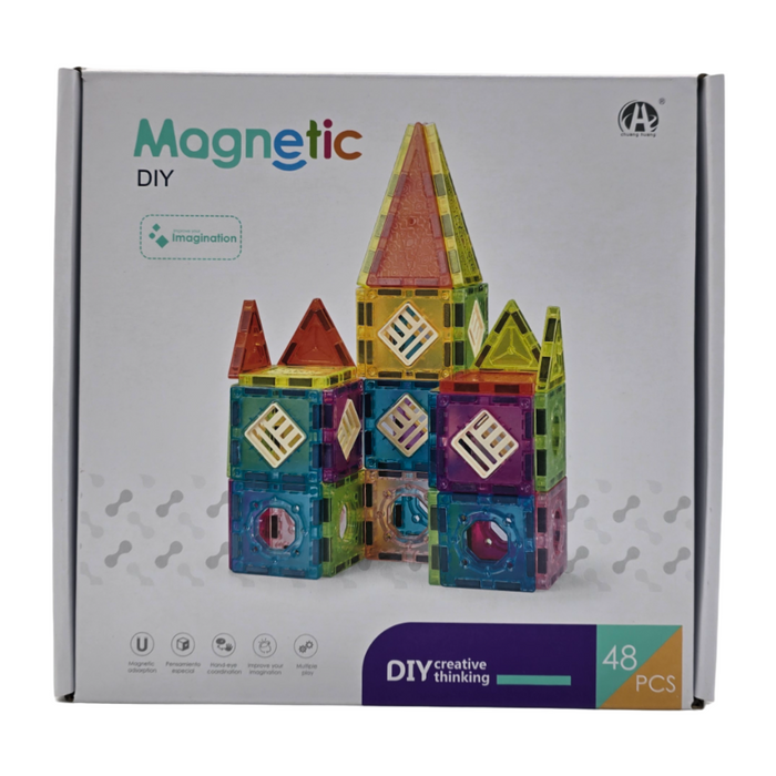 Set De Construccion Magnetico Piezas Magneticas 48 Piezas